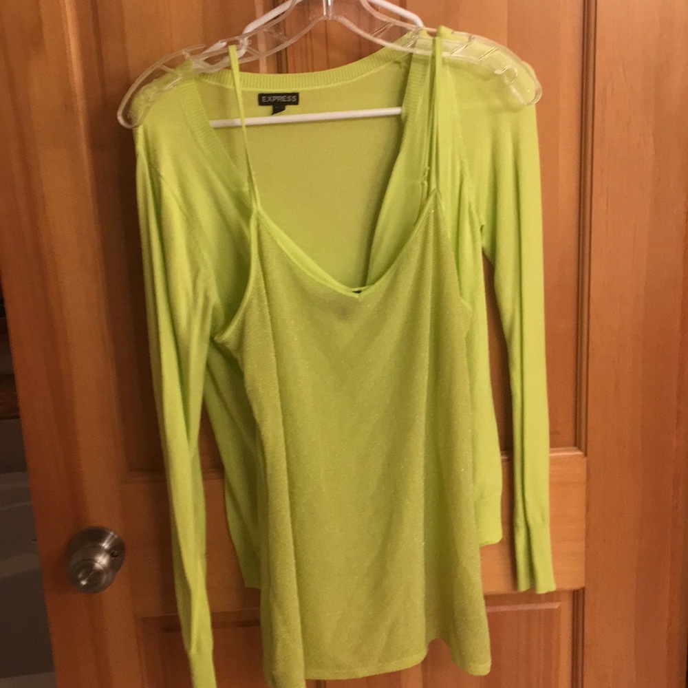 Express brand cardigan with matching tank top